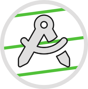 an icon of an architectural compass