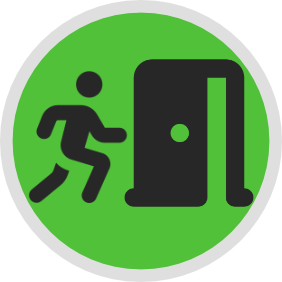 Icon of person trying to exit