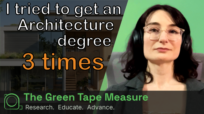 GTM Intro Video Thumbnail, text I tried to get an Architecture Degree 3 times with picture of founder Amy Wright